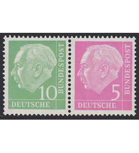 BRD Bund  Zusammendruck W7 postfrisch ** Heuss 1955 (10+5)