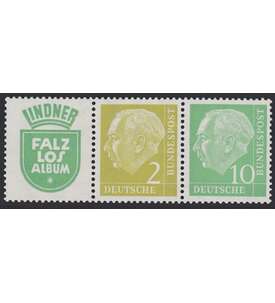 BRD Bund  Zusammendruck W10 postfrisch **  Heuss 1956 (R5+2+10)