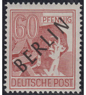 Berlin Nr. 14 postfrisch geprft 60 Pfg Schwarzaufdruck