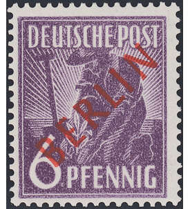 Berlin Nr. 22 postfrisch geprüft 6 Pfennig Rotaufdruck