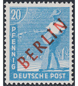 Berlin Nr. 26 postfrisch  geprüft 20 Pfennig Rotaufdruck