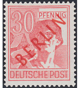 Berlin Nr. 28 postfrisch  geprft 30 Pfennig Rotaufdruck