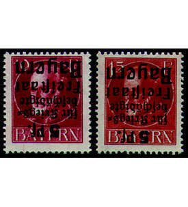 Bayern Nr. 171-172 AK postfrisch Kopfstehender Aufdruck