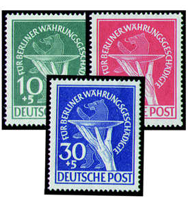 Berlin Nr. 68-70 Fotoattest postfrisch ** Währungsgeschädigte