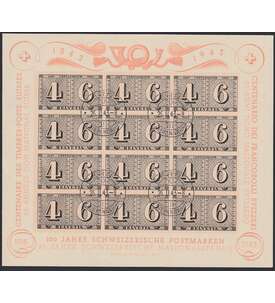 Schweiz Block 9 gestempelt 100 Jahre Briefmarken 1943