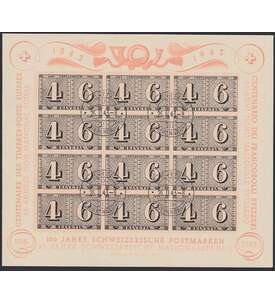 Schweiz Block 9 gestempelt 100 Jahre Briefmarken 1943