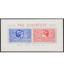 Schweiz Block 3 postfrisch ** Pro Juventute 1937