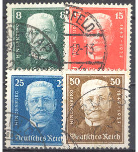 Deutsches Reich Nr. 403-406 gestempelt Geburtstag Hindenburgs