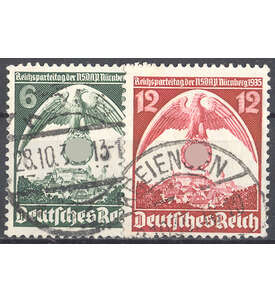 Deutsches Reich Nr. 586-587 gestempelt  7. Parteitag in Nürnberg