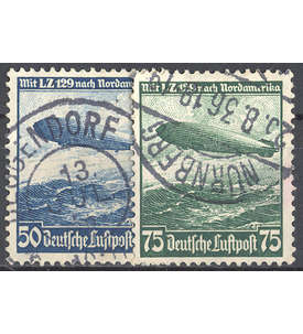 Deutsches Reich Nr. 606-607 gestempelt Luftschiff Hindenburg