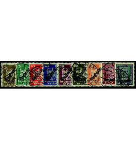 Deutsches  Reich Dienst Nr. 105-113 gestempelt Reichsadler