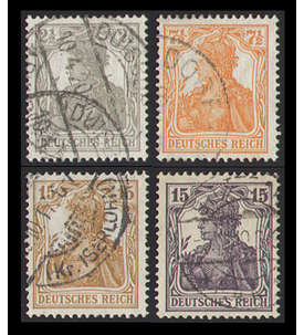 Deutsches Reich Nr. 98-101 gestempelt  Germania 2,5/7,5/15,15 Pfg.