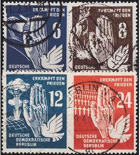DDR Nr. 276-279 gestempelt Friedenstag