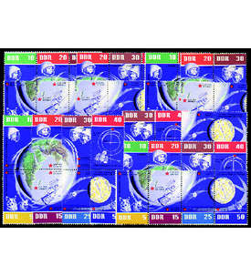 DDR ZD 926-933 postfrisch ** Weltraumflge 1962   WZd 58 - SZd 43, 16 Kombinat.