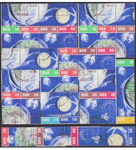 DDR ZD Nr. 926-933 gestempelt  Weltraumflge 1962           WZd 58 - SZd 43, 16 Kombinationen