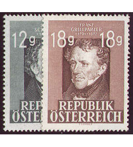 sterreich Nr. 801-802 postfr. Schubert/Grillparzer 1947