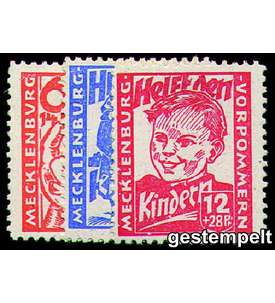 SBZ Nr. 26-28 gestempelt       Kinderhilfe 1945