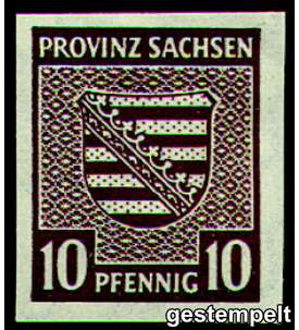 SBZ Nr. 72 gestempelt          Provinzwappen 1945