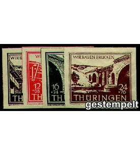 SBZ Nr. 112-115 gestempelt     Wiederaufbau 1946