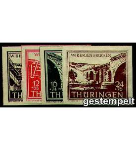 SBZ Nr. 112-115 gestempelt     Wiederaufbau 1946