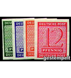 SBZ Nr. 116Y-119Y gestempelt Ziffern 1945