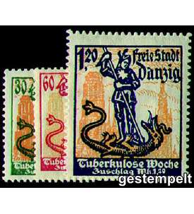 Danzig Nr. 90-92 gestempelt