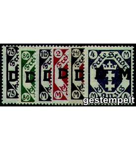 Danzig Dienstmarken Nr. 15-20 gestempelt