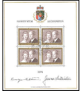 Liechtenstein Nr. 614 gestempelt Kleinbogen Frstenpaar