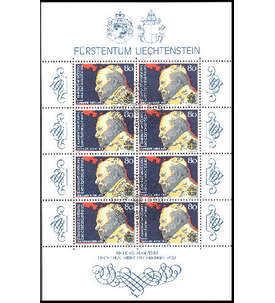 Liechtenstein Nr. 830 gestempelt Kleinbogen Papst