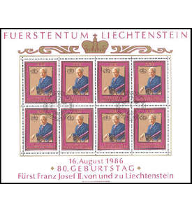 Liechtenstein Nr. 903 gestempelt Kleinbogen Franz Josef II.