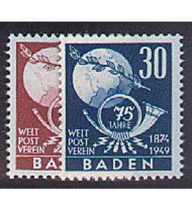 Franzsische Zone Baden Nr. 56-57 Weltpostverein postfrisch **