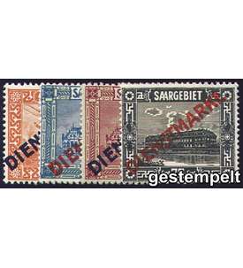 Saar Dienstmarken Nr. 12I-15I  Dienstmarken 1923 gestempelt