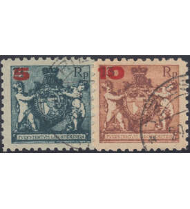Liechtenstein Nr. 61-62A gestempelt Freimarken 1924