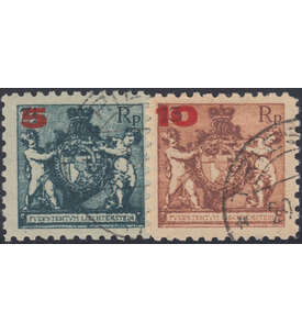Liechtenstein Nr. 61-62A gestempelt Freimarken 1924
