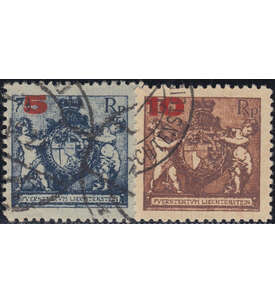Liechtenstein Nr. 61-62B gestempelt Freimarken 1924