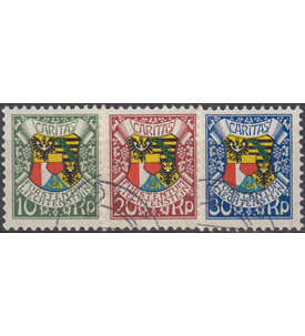 Liechtenstein Nr. 75-77 gestempelt  Landeswappen 1927