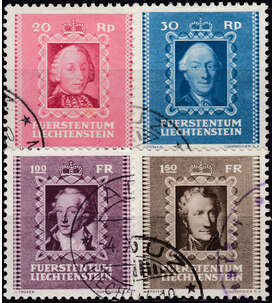 Liechtenstein Nr. 207-210 gestempelt  Frsten 1942