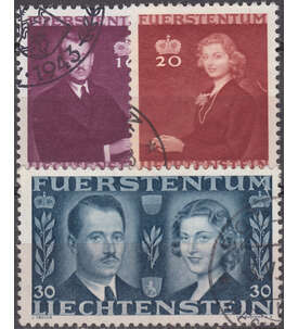 Liechtenstein Nr. 211-213 gestempelt  Hochzeit des Frsten