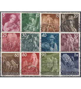 Liechtenstein Nr. 289-300 gestempelt  Freimarken 1951