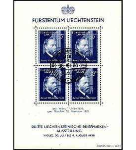 Liechtenstein Block Nr. 3 gestempelt  Briefmarkenausstellung 1938