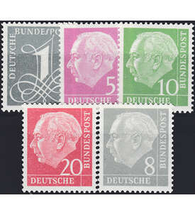 Briefmarken für Sammler Goldhahn BRD 285Y 179Y-185Y Bund postfrisch Ziffer/Heuss liegendes Wasserzeichen 1960