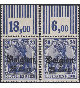 Dt. Besetzung - Belgien Nr. 18 d postfrisch Oberrand