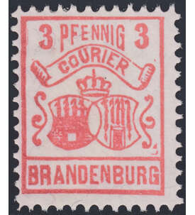 Stadtpost Brandenburg ungestempelter 3 Pfennig Courier-Wert