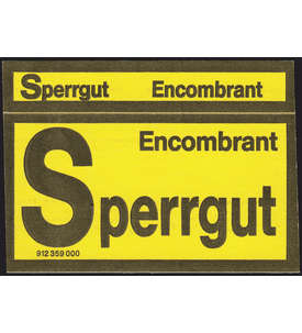 BRD Bund Sperrgut amtlicher Aufkleber fr die Versendung von Sperrgut