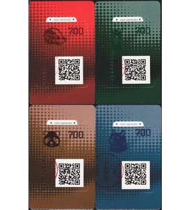 sterreich Krypto-Tier-Set gestempelt Panda, Doge, Lama und Dachs