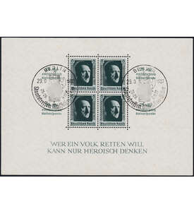 Deutsches Reich Block 11 gestempelt Staatstreffen - Mussolini / Hitler