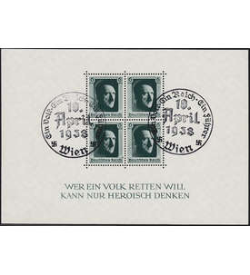 Dt. Reich Block 7 gestempelt SST Wien - Ein Volk-Ein Reich-Ein Fhrer