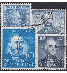 BRD Bund Die Blauen 30er Nr. 147, 150, 161 und 166 gestempelt