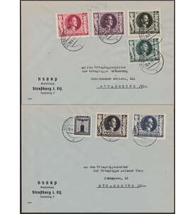 Deutsches Reich Hitler-Brief Nr. 844-849 auf 2 Briefen