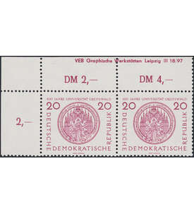DDR Nr. 543 Paar mit Druckvermerk am Oberrand